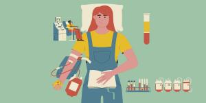 Illustration d'une personne qui donne son sang